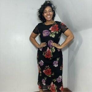 Vintage Floral Maxi Dress Whimsigoth Flowy Evening Gown Cocktail Bloomcore Party